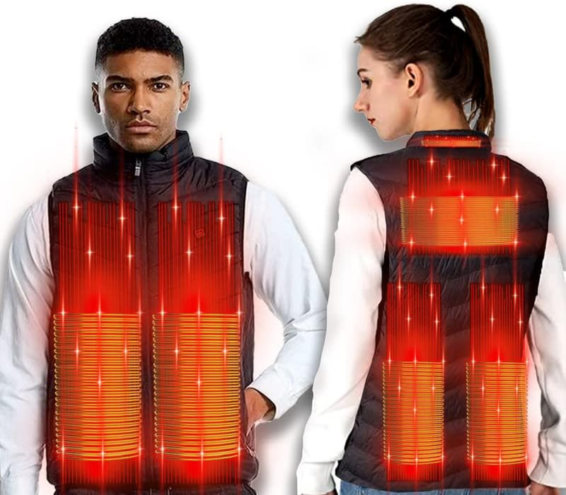8 Zone Heated Vest Jacket - USB Powered with Touchscreen Gloves