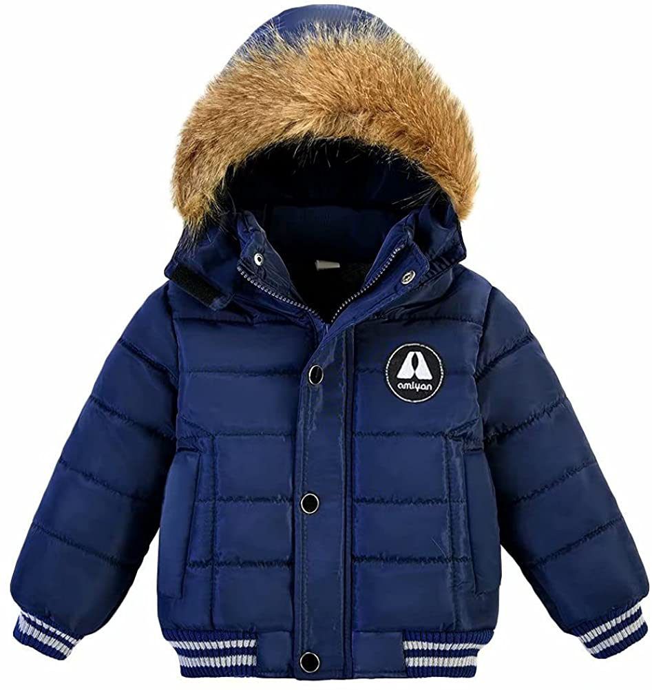 Baby Boys Girls Winter Thick Hooded Down Jacket Warm Snow Jacket Winter Outdoor Coat 1-6 Years