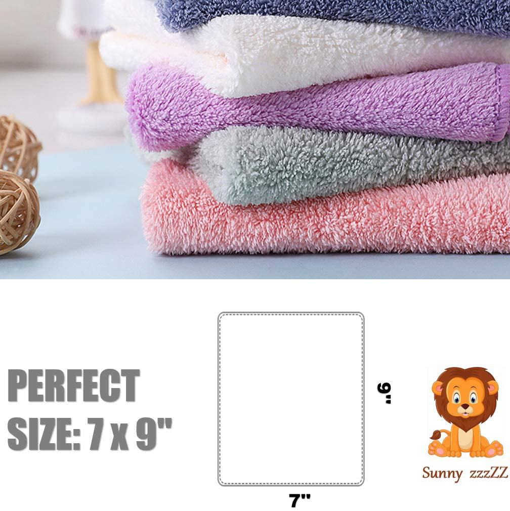 Sunny zzzZZ 24 Pack Kitchen Towels, 10 x 20 Inch Multicolor - Does Not Shed Fluff - No Odor Reusable Dish Towels, Premium Dish Cloths, Super Absorbent Coral Fleece Cleaning Towels