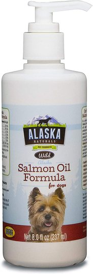 Alaska Naturals - Wild Salmon Oil Formula for Dogs - Omega-3 with DHA and EPA - Nutritional Supplement for Healthy Skin, Shiny Coat - Reduces Shedding - No Artificial Additives - 8oz Pump Bottle…