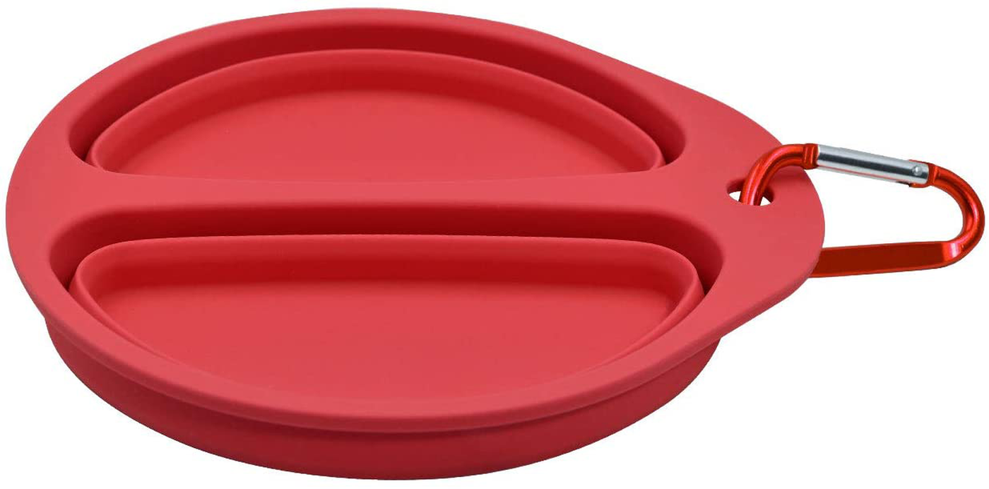 Xerath Silicone Collapsible Dog Bowl, BPA Free and Dishwasher Safe Food Grade Silicone Foldable Pet Bowls, Portable Dog Food and Water Feeding Travel Bowl with Carabiner