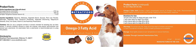 Stratford Pharmaceuticals Omega 3 Fatty Acid Soft Chews Max Strength, Dog Omega 3 Supplement, Soft Chew with Fish Oil for Dogs, Small and Medium Dogs