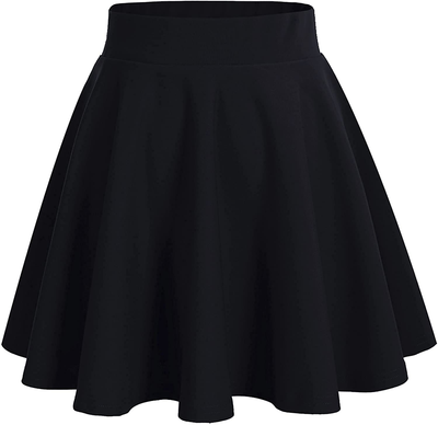 DRESSTELLS Skirt for Women Mini Skirts Versatile A-line Basic Stretchy Flared Skater Skirt