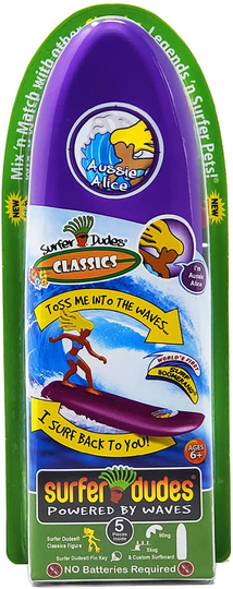 Surfer Dudes Classics Wave Powered Mini-Surfer and Surfboard Toy - Bali Bobbi