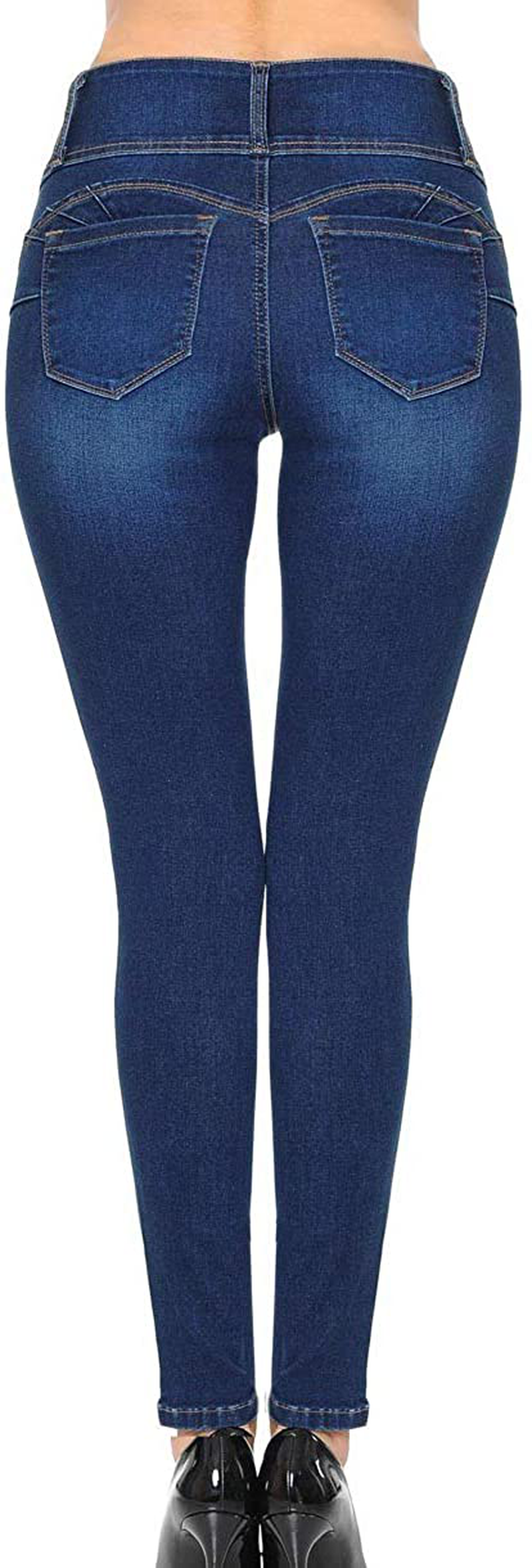 Wax Women's Juniors 'Butt I Love You' Push-Up High-Rise 3 Button Skinny Jeans