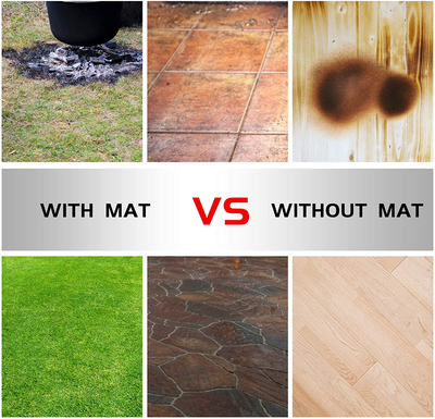 MAJITA Square Fire Pit Mat for 18-40 Inch Round, Rectangular Fire Pit, Ember Mat for fire pits Outdoor Wood Burning, Grill Mat for Grass Lawn Deck Patio Protection, Outdoor Propane Gas Fireproof Mat