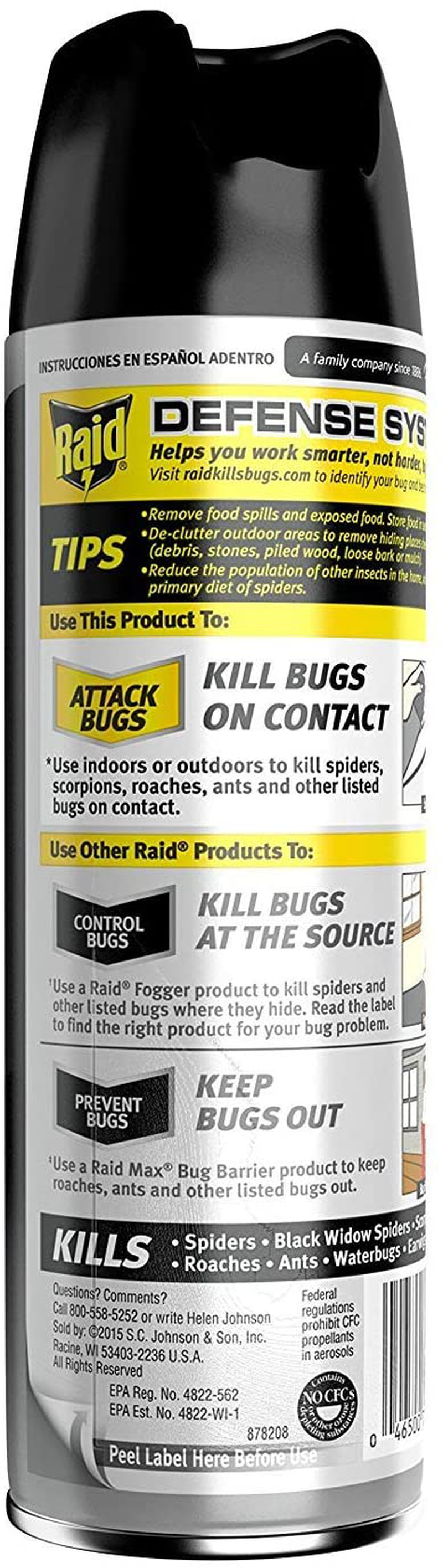 Raid Spider and Scorpion Killer, Kills spiders, scorpions, roaches, ants, Waterbugs, earwigs, 12 Oz