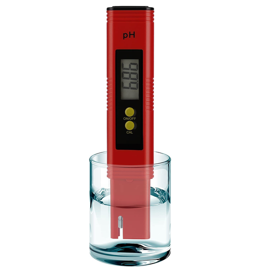 PH Meter for Water Hydroponics Digital PH Tester Pen 0.01 High Accuracy Pocket Size with 0-14 PH Measurement Range for Household Drinking, Pool and Aquarium (Red)