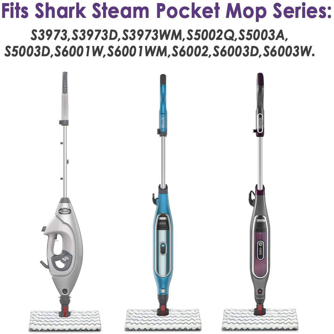 F Flammi Microfiber Steam Mop Pad for Shark Genius Lift-Away Pro Steam Mop S5003D S5002Q S5003A S6001W S6001WM S6002 S6002C S6003D S6003 S3973 S3973D S3973WM Washable Reusable Replacement Mop Head
