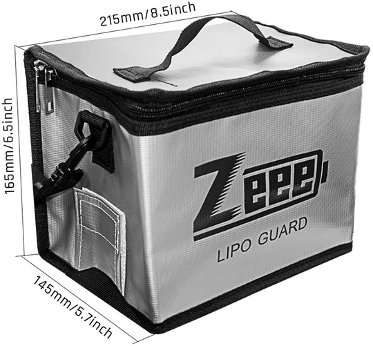 Zeee Lipo Safe Bag Fireproof Explosionproof Bag Large Capacity Lipo Battery Storage Guard Safe Pouch for Charge & Storage(8.46 x 6.5 x 5.71 in )