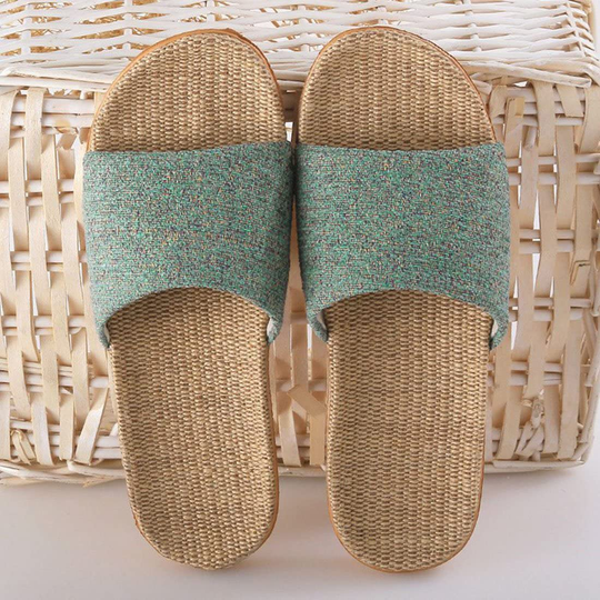 HUAIDE Linen Slippers for Women Men Flax Tatami Slippers Indoor Skid-Proof House Slipper Open Toe