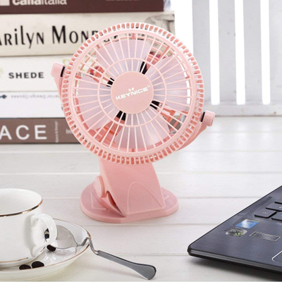 KEYNICE USB Desk Fan, 4 Inch Table Fans, Mini Clip on Fan, Portable Cooling Fan with 2 Speed, USB Powered Stroller Fan, 360° Rotate USB Fan, Personal Quiet Electric Fan for Home Office Camping - Pink