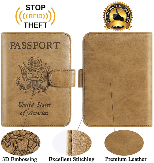 Passport Holder Cover Wallet RFID Blocking Leather Card Case Travel Accessories for Women Men