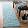 Safavieh Tulum Collection TUL267K Moroccan Boho Distressed Non-Shedding Stain Resistant Living Room Bedroom Runner, 2' x 9' , Turquoise / Ivory
