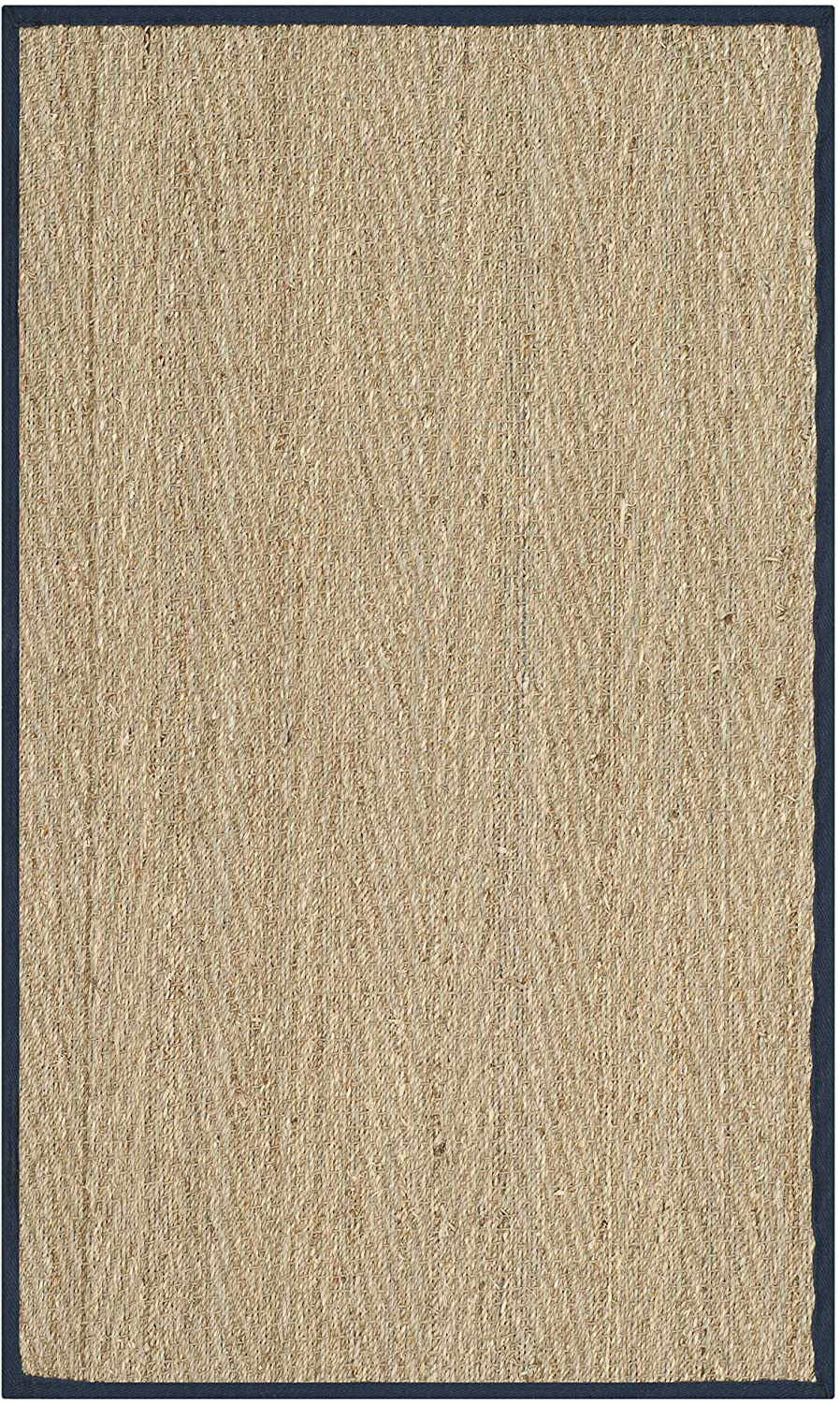 Safavieh Natural Fiber Collection NF115E Border Herringbone Seagrass Accent Rug, 2'6" x 4', Blue