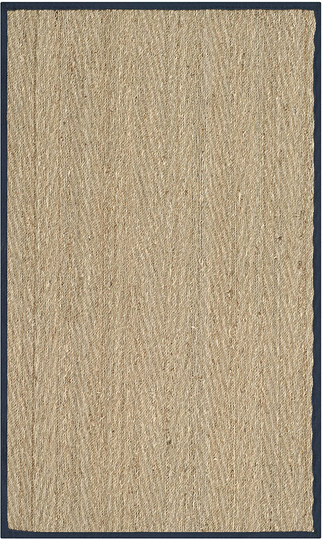 Safavieh Natural Fiber Collection NF115E Border Herringbone Seagrass Accent Rug, 2'6" x 4', Blue