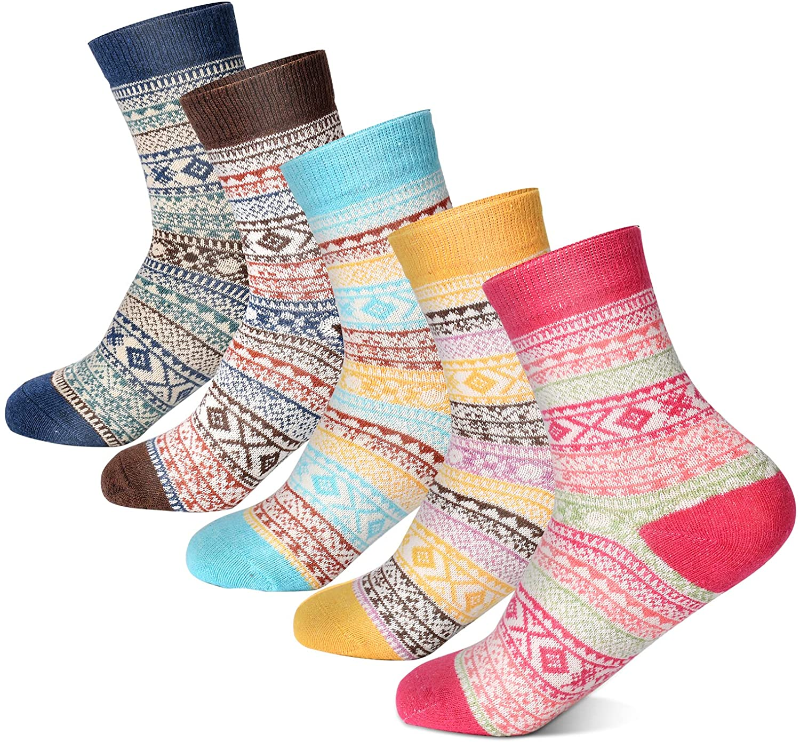 Pack of 5 Women's Thick & Soft Wool Socks 