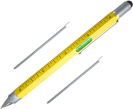 Cool Pen Gifts for Men, Cutier 6-in-1 Multi Tool Tech Pen Gadgets Tools for Men, Personalized Gifts for Dad or Him, Funny Gift for Christmas, Father's Day Valentines or Birthdays Gifts (Black)