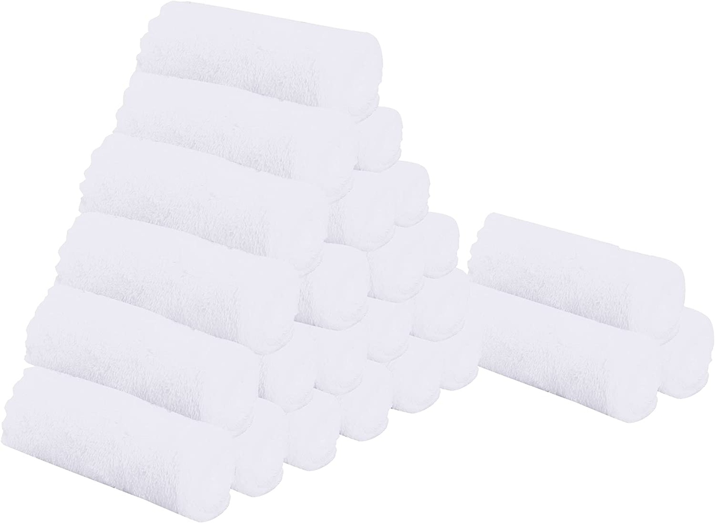 Sunny zzzZZ 24 Pack Kitchen Dishcloths (White, 10 x 10 Inch) - Does Not Shed Fluff - No Odor Reusable Dish Towels, Premium Dish Cloths, Super Absorbent Coral Fleece Cleaning Cloths