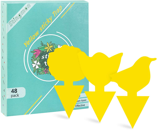 48 Pcs Sticky Traps, Fruit Fly Gnat Trap for Indoor and Outdoor Plants