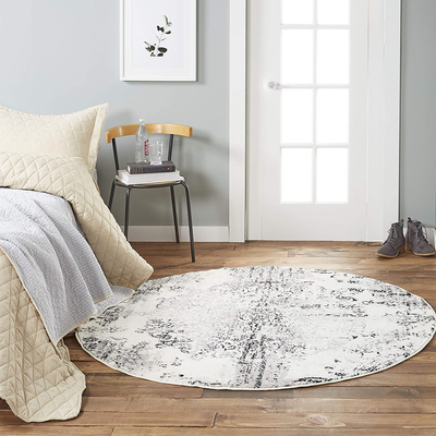 Home Dynamix 24276-123-1 Boho Makenna Rug, 5'2" Round, Ivory/Gray