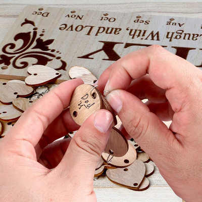 Joy-Leo Gifts for Mom Grandma, Wooden Family Birthday Calendar Board DIY with 100 Wood Tags, Decorative Birthdays Tracker Plaque Wall Hanging, for Christmas Mothers Day from Daughter Unique Model JL01