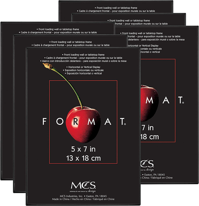 MCS Format Frames, 5 x 7 in, Black, 6 Count