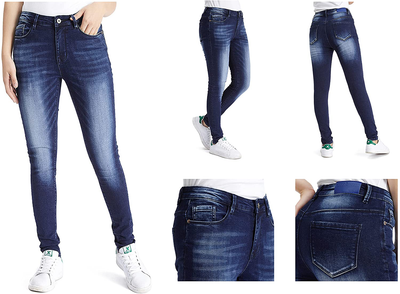 CJH DREAM Women's Juniors Jeans & Cotton Stretch Super Soft Skinny Jeans for Women Mid-Waist