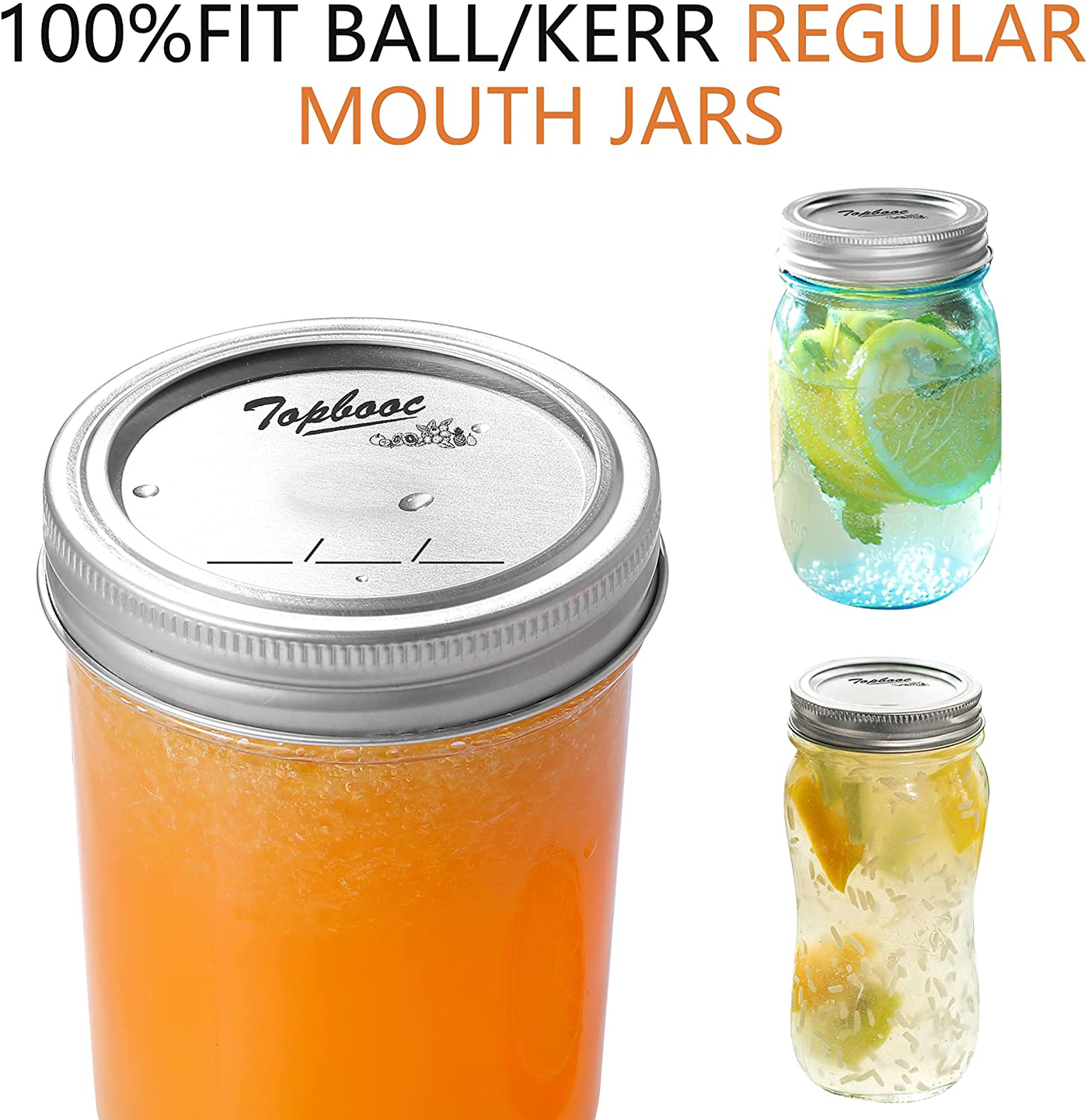 Canning Lids for Ball, Kerr Jars - Split-Type Metal Mason Jar Lids for Canning - Food Grade Material, 100% Fit & Airtight for Regular Mouth Jars (70mm Regular Mouth 148PCS)