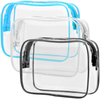 Clear Toiletry Bag, Packism 3 Pack TSA Approved Toiletry Bag Quart Size Bag, Travel Makeup Cosmetic Bag for Women Men, Carry on Airport Airline Compliant Bag