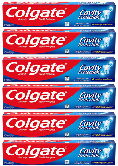 Colgate Cavity Protection Toothpaste with Fluoride - 6 Ounce (Pack of 6)