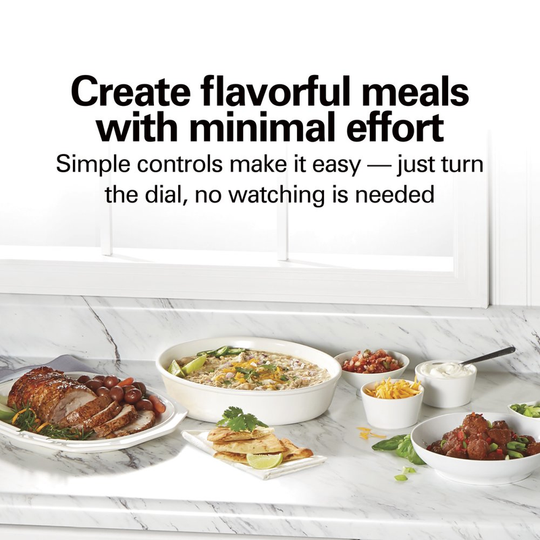 Portable Slow Cooker - 6 Quart Capacity, Removable Crock