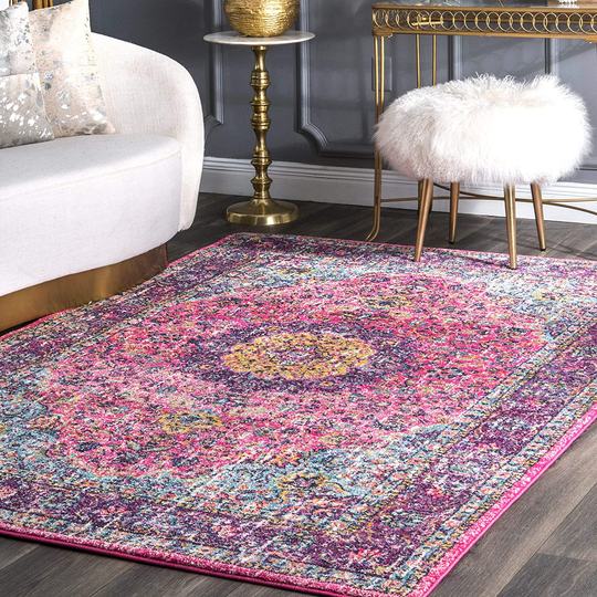 nuLOOM Paisley Verona Vintage Persian Area Rug, 5' x 7' 5", Pink