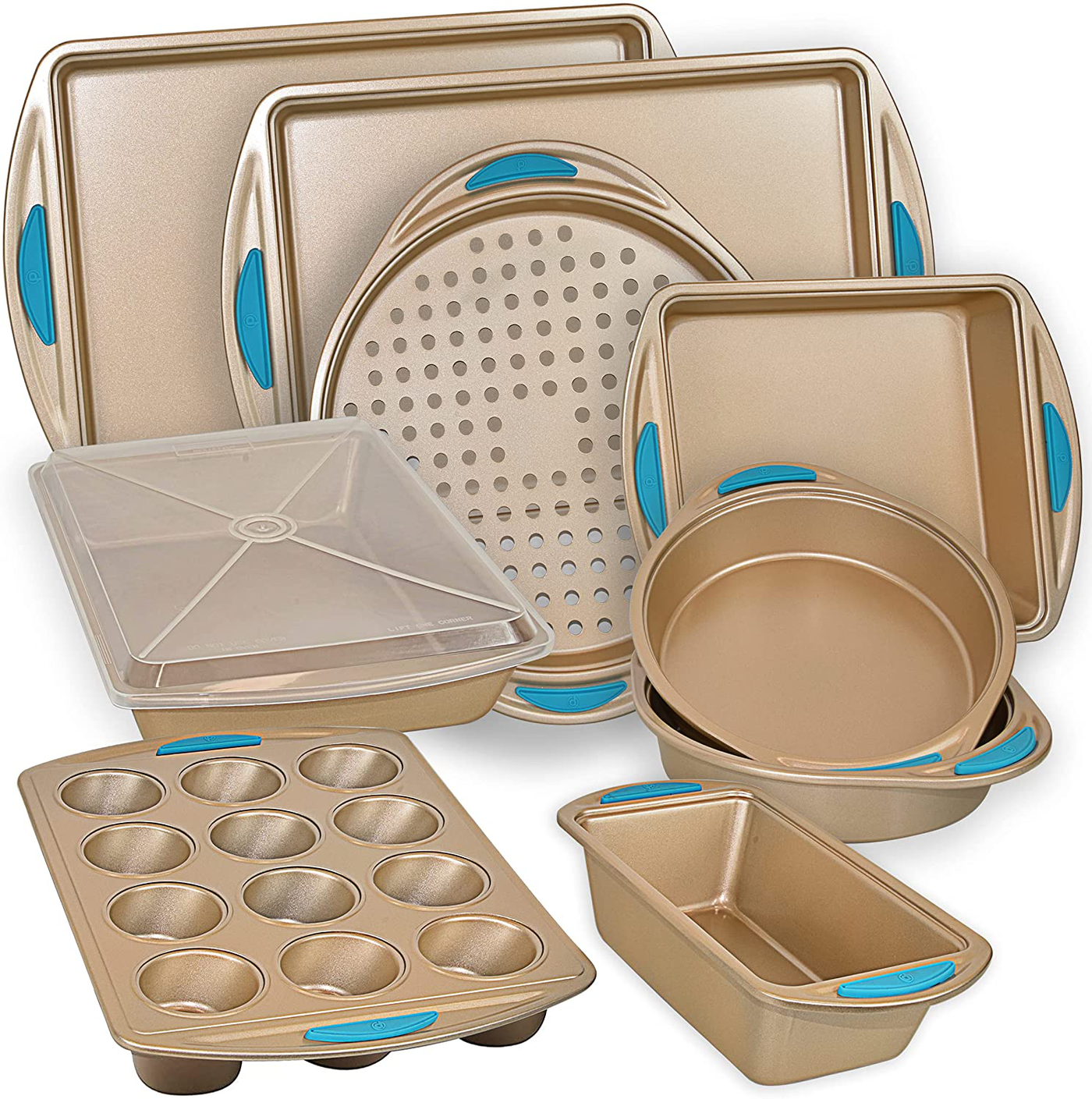 Nonstick Bakeware Set with Baking Pans, Cookie Sheet Baking Sheets, Bread Pan, Cake Pans, Muffin Pan