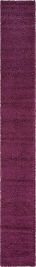 Unique Loom Solo Solid Shag Collection Area Modern Plush Rug Lush & Soft, 2' 6" x 19' 8", Eggplant Purple