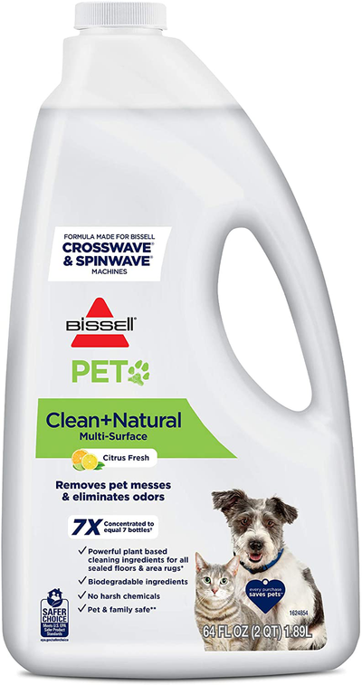 Bissell PET Clean Multi Surface, 64 oz. Natural Formula, Clear