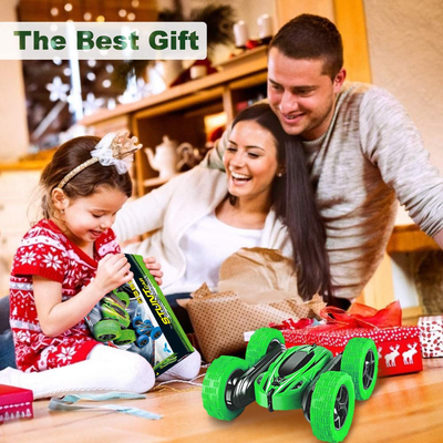 Toys Remote Control Car for Kids: Red 4WD Stunt RC Cars with 2 Rechargeable Battery - Double Sliding Hobby Car Birthday Gifts for Toddlers at Age of 6 7 8 9 10 Boys & Girls