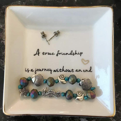 HOME SMILE Ring Trinket Dish-My Favorite, Funny BFF Birthday Gifts for Women