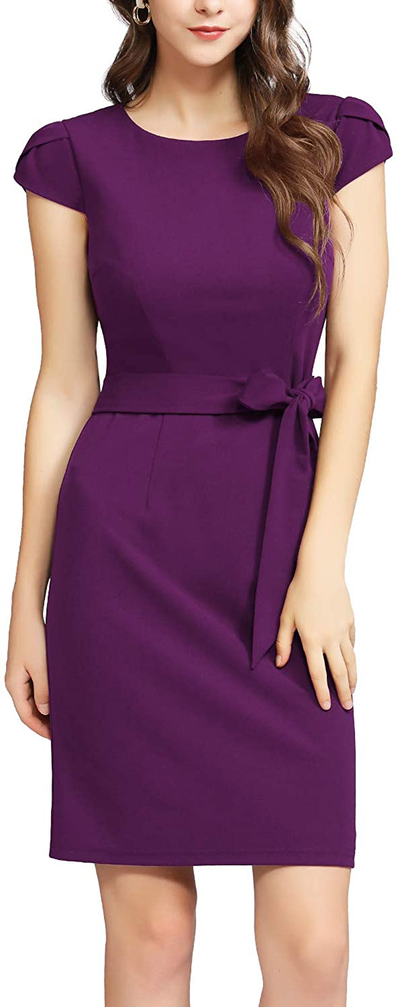 Dressystar Women's Retro 1950s Style Casual Dress Wrap Business Cocktail Formal Pencil Dress