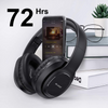 72 Hour Playtime Bluetooth Headphones - Over Ear, Hi-Fi Deep Bass Wireless and Wired Headsets