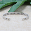 Joycuff Inspirational Bracelets for Women Mom Personalized Gift for Her Engraved Mantra Cuff Bangle Crown Birthday Jewelry