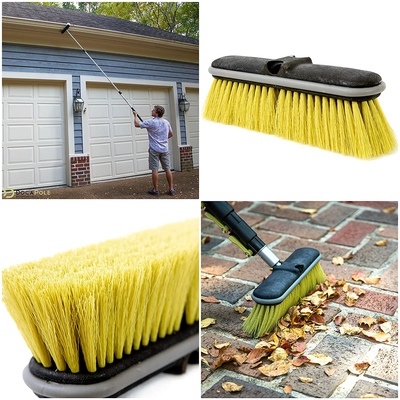 DOCAZOO DocaPole 30 Foot High Reach Brush Kit with 7-30 Foot Extension Pole // Brush Kit Includes 3 Brushes // Soft Bristle Car Wash Brush // Medium Bristle Cleaning Brush // Hard Bristle Deck Brush…