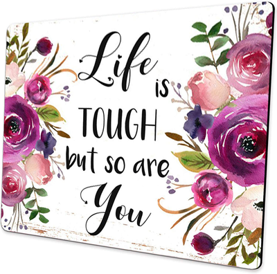 Black Cat Floral Watercolor Mouse Pad Cute Cat Lover Gift Desk Accessories Decor for Women Computer Mousepad School Supplies