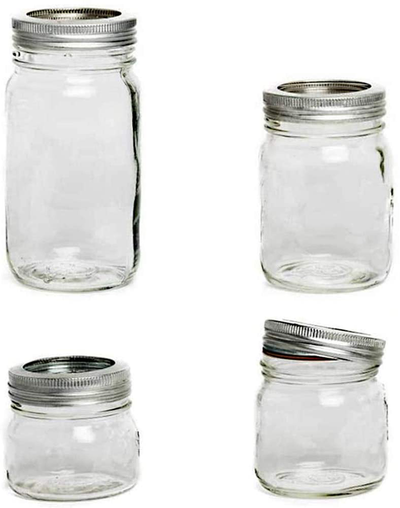 10 Packs Regular Mouth Mason Jar Replacement Metal Rings with Silicone Seals Rings Mason Jar for Mason Jar, Ball Jar, Canning Jars,Storage(Silver)