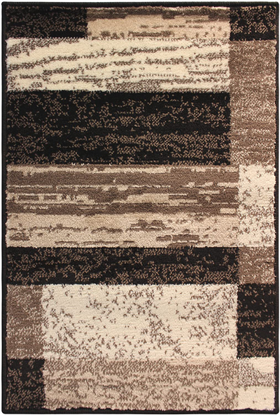 SUPERIOR Rockwood Modern Geometric Patchwork Polypropylene Indoor Area Rug or Runner with Jute Backing, 4' X 6',Slate