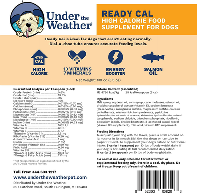 Under the Weather Pets | Ready Cal for Cats & Dogs | High Calorie Nutritional Supplement for Weight Gain & Not Eating | 9 Vitamins, 7 Minerals, Fatty Acids