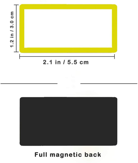 ZHIDIAN Magnetic Dry Erase Labels 2.1" x 1.2", 36 Pcs Magnets for Whiteboard, Blank Name Tags Plates for Classroom, Lockers, Fridge and Behavior Chart, Writable and Reusable Magnets