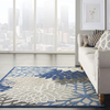 Nourison Aloha Indoor/Outdoor Floral Blue/Multicolor 3'6" x 5'6" Area Rug (4' x 6'), 3'6"X5'6",