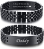 VNOX Masculine Watch Band Stainless Steel Link Bracelet Personalized Engraved DAD Jewelry Gift for Men DAD Father