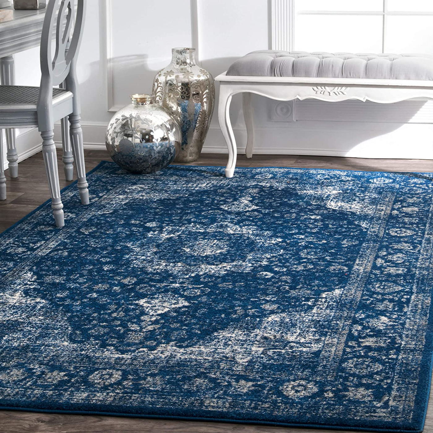 nuLOOM Paisley Verona Vintage Persian Accent Rug, 2' x 3', Dark Blue